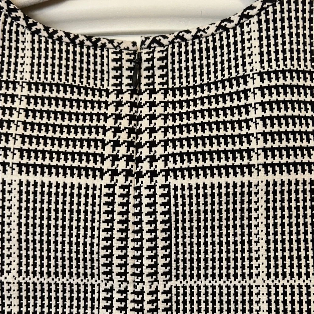 Theory Black and White Checked Mini Sheath Dress - Picture 6 of 8
